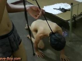 Slim Horny Slave Boy Doggy Trainning