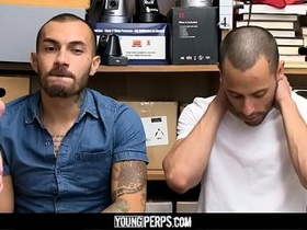 YoungPerps - 2 Red-hot Latino Perverts Caught Upskirting Damsels Get Torn up Raw By Security Officer