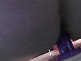 smallish dildo anal ride filmed from the back