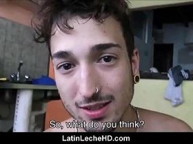 Faggot Spanish Latino Fellow Paid To Bang Heterosexual Married Fellow For Cash Inwards Deprived Building