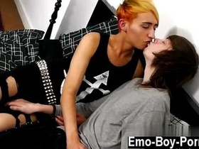 Goth youngster gay free hardcore Luke Shaw is back for his first couple